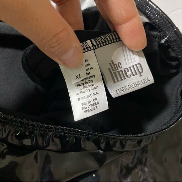 The Line up dance costume mature faux leather leotard DENISE LIQUID DRESS XL adl - Picture 9 of 9